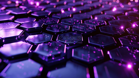 紫色科技感蜂窝状纹理背景3