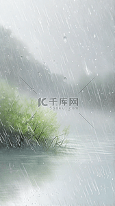 雨水背景素材背景图片_国风春雨春天雨中景色背景素材