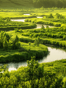 九龙口湿地公园摄影照片_呼伦贝尔大兴安岭森林草原湿地2