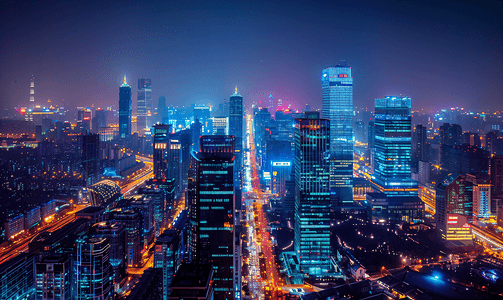 五四背景摄影照片_繁华的城市夜景