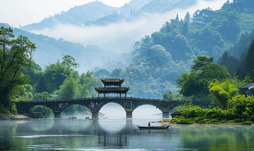 古人祈雨摄影照片_四川都江堰青城山