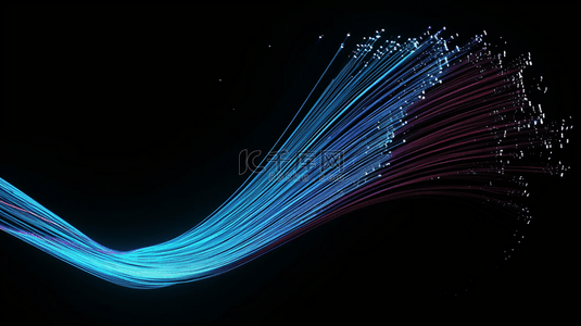 蓝光紫光背景图片_3D抽象运动模糊商务科技粒子光效背景