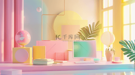 粉色缤纷电脑植物桌面的背景16