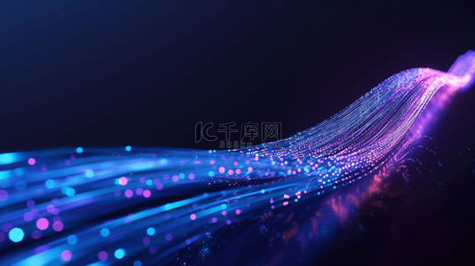 蓝光紫光背景图片_3D抽象运动模糊商务科技粒子光效背景素材