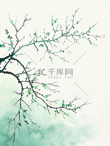 春国风背景图片_春天公园里树枝上发芽的背景12