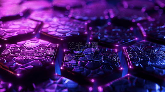 紫色科技感蜂窝状纹理背景11