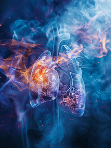 粒子科技背景摄影照片_心脏治疗呼吸内科