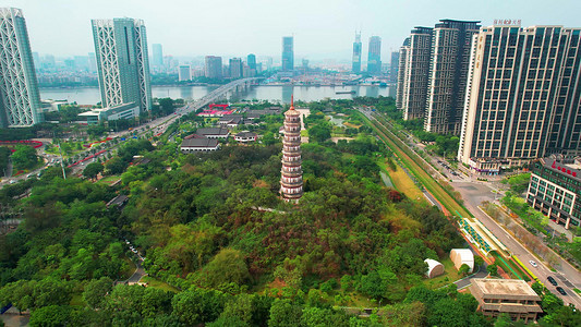 广州塔旅游摄影照片_广州琶洲塔公园广州著名景点航拍