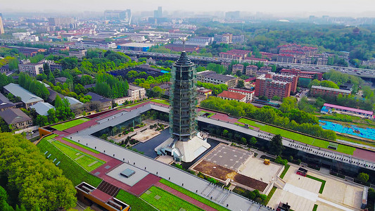 航拍南京地标建筑大报恩寺