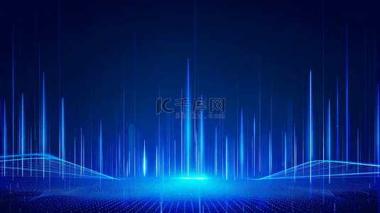kv科技背景图片_蓝色大气商务科技粒子光效背景