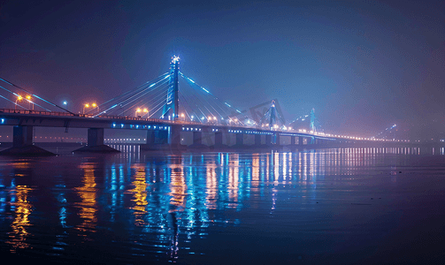 星海湾大桥摄影照片_大连跨海大桥夜景