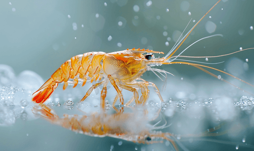 冰鲜摄影照片_冰虾淡水虾