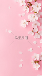 简约清新春日粉色樱花背景