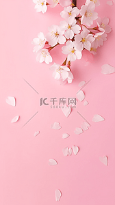 简约清新春日粉色樱花背景