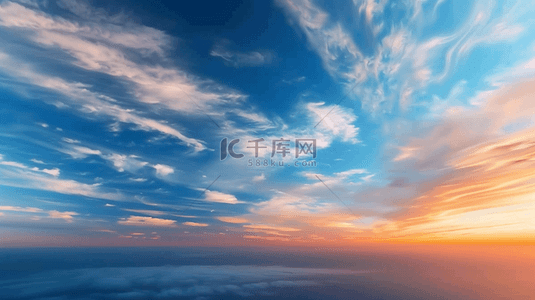 云彩背景图片_春天海平面日出自然景观设计图