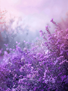 紫色花海小清新风景