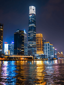 广州塔摄影照片_珠江夜景摩天大厦