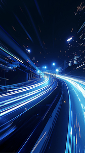 城市现代kv背景图片_蓝色科技流动速度光纤粒子光效背景