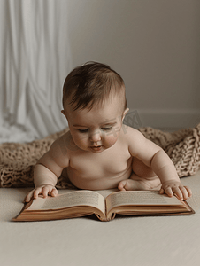 婴儿翻阅书籍