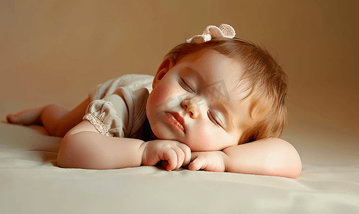 睡觉婴儿摄影照片_入睡的婴儿可爱