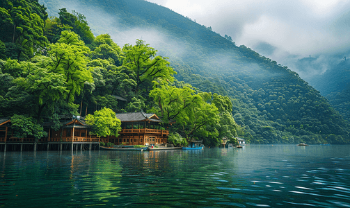 登高重阳节摄影照片_云山雾海云海