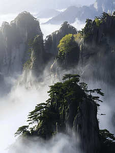 风景春夏摄影照片_云雾群山唯美风景