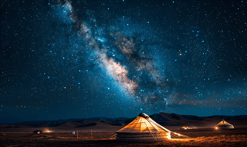 璀璨星空图片摄影照片_蒙古国璀璨星空