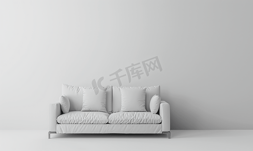 白色简约沙发留白高清图
