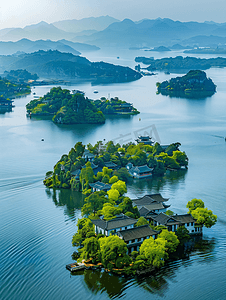 杭州千岛湖的很多小岛