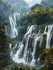 瀑布水流摄影照片_贵州黄果树大瀑布摄影图片