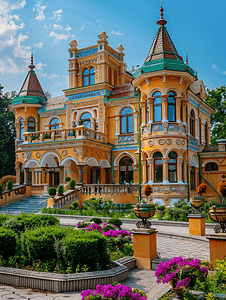 俄罗斯摄影照片_哈尔滨伏尔加庄园俄式建筑风景