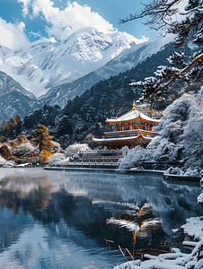 西藏纳木错雪山圣湖