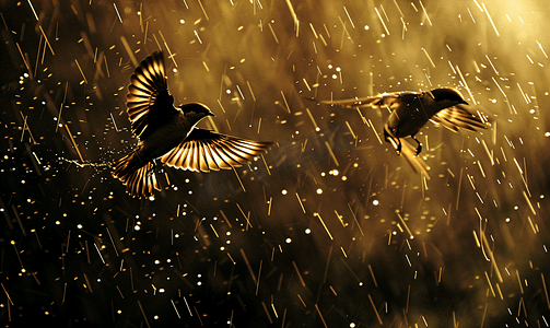 飞鸟摄影照片_暴雨中展翅翱翔的海燕