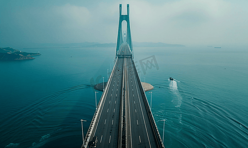 星海湾大桥摄影照片_大连跨海大桥全景接片
