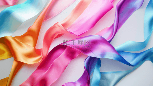 丝绸彩带背景图片_彩色交织的彩带背景