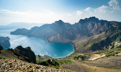 地理下册摄影照片_长白山天池风景