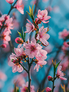 春日里盛开的桃花