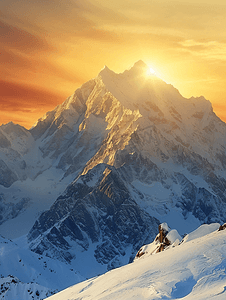 金色之子摄影照片_贡嘎雪山金色阳光美景