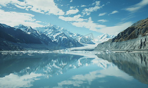 新西兰冰川峭壁