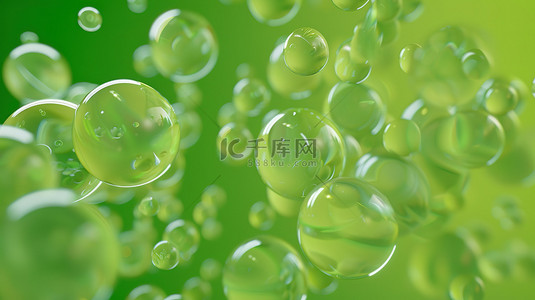 环保背景图片_绿色的泡泡在空中飘浮背景图片
