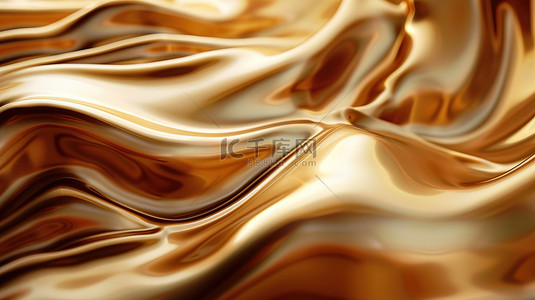 抽象流体形状深褐色渐变水波纹背景图片