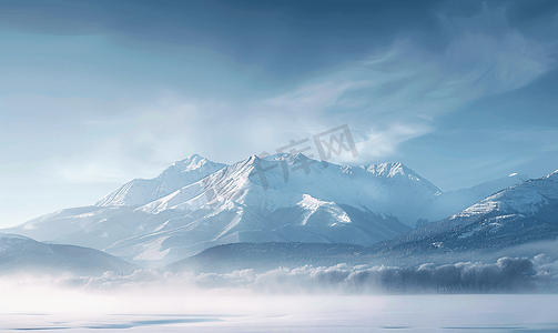 大雪山坚果摄影照片_喀纳斯雪山晨雾