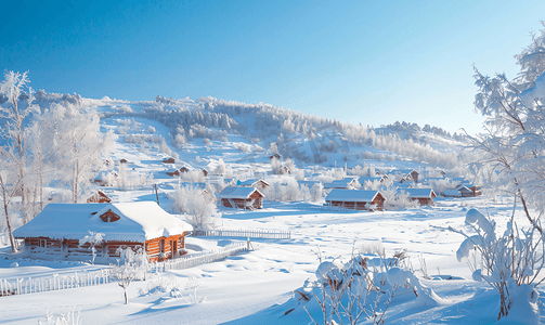 冬天农村摄影照片_黑龙江牡丹江雪村雪乡风景