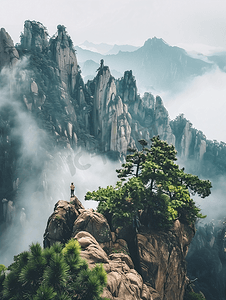 旅游美景摄影照片_旅游远眺黄山风光风景