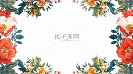 牡丹花logo背景图片_中国风花艺造型平面背景