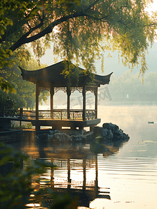 名胜风景摄影照片_杭州西湖清晨