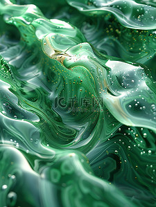 流动的玻璃液体绿色图片