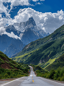 甘孜美景摄影照片_四川317国道新路海山峰风光美景