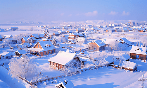 村子摄影照片_黑龙江牡丹江雪村雪乡风景