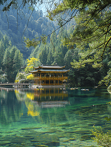 山水唯美意境风景摄影照片_九寨沟长海旅游